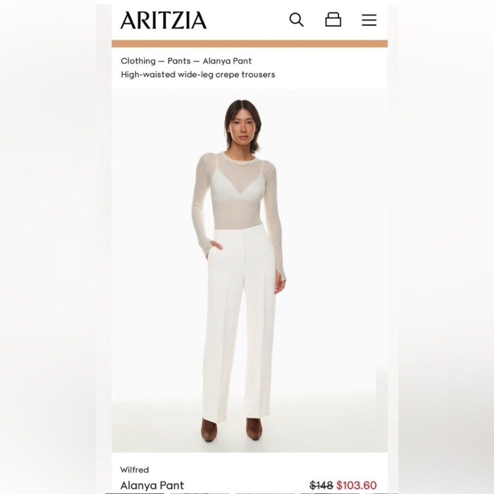 Aritzia Wilfred Alanya wide leg trousers
